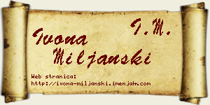 Ivona Miljanski vizit kartica
